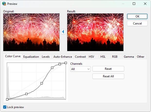 Color adjustment dialog