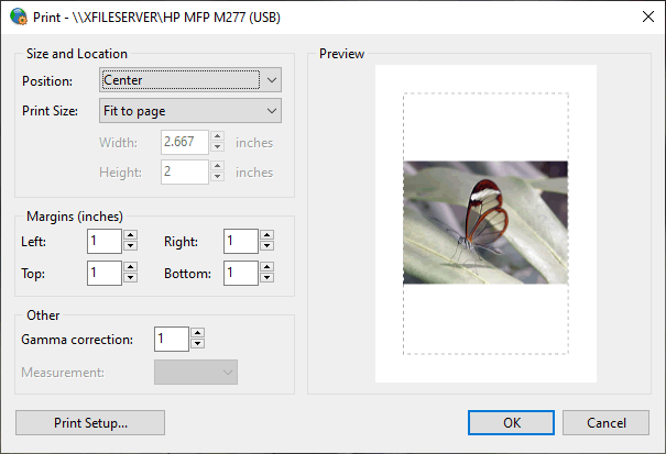 Improved print preview dialog
