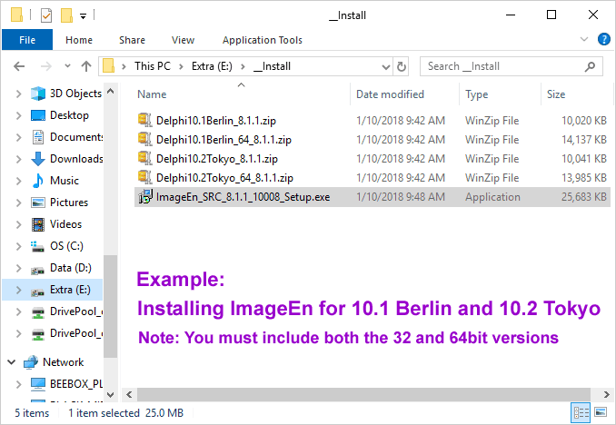 Example installation